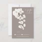 Moderne Gray White Orchid Elegante Hochzeit RSVP Karte (Vorderseite)