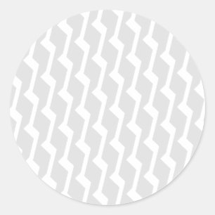 Moderne Gray Zigzag Round Stickers