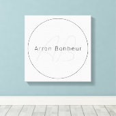 Moderne Grays & Black | Cooler Name und Monogramm Leinwanddruck (Insitu (Holzboden))