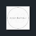 Moderne Grays & Black | Cooler Name und Monogramm Leinwanddruck<br><div class="desc">Moderner mit Monogramm Name oder Marke.</div>