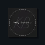 Moderne Grays & Black | Cooler Name und Monogramm Leinwanddruck<br><div class="desc">Moderner mit Monogramm Name oder Marke.</div>