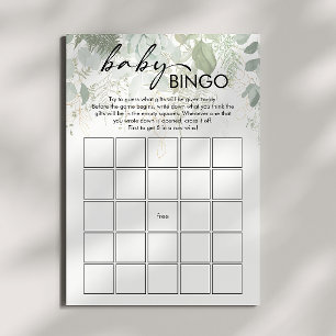 Moderne Green Baby Shower Baby Bingo Card Einladung