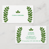 Moderne Green Bay-Blätter auf Weiß Visitenkarte (Vorne/Hinten)