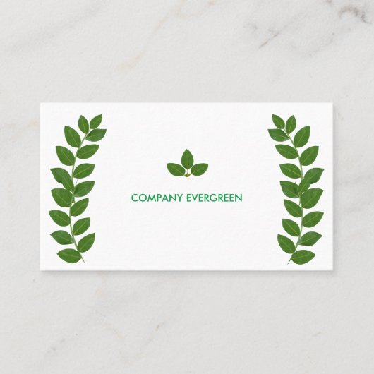 Moderne Green Bay-Blätter auf Weiß Visitenkarte (Vorderseite)