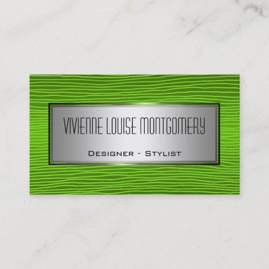 Moderne Green Beruflich Designer Business Card Visitenkarte (Vorderseite)