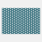 Moderne Green Blue Heart Muster Weihnachtsfeiertag Geschenkpapier Set (Vorderseite 3)