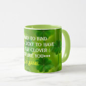 Moderne Green Clover 4 Lists Tasse (VorderseiteRechts)
