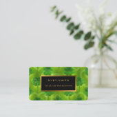 Moderne Green Clover 4 Lists Visitenkarte (Stehend Vorderseite)