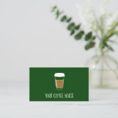 Moderne Green Custom Coffee House Loyalty Card Treuekarte (Stehend Vorderseite)