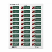 Moderne Green Custom Weihnachts-Foto-Rücksendeadre (Vorne)