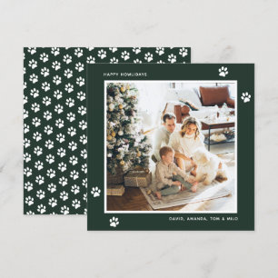 Moderne Green Dog Owner Foto Happy Howlidays Card Feiertagskarte