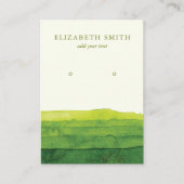 Moderne Green Earring Display Card Visitenkarte (Vorderseite)