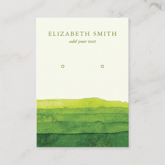 Moderne Green Earring Display Card Visitenkarte (Vorderseite)