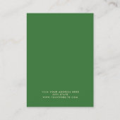 Moderne Green Earring Display Card Visitenkarte (Rückseite)