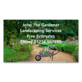 Moderne Green Floral Magnetic Business Card Magnetische Visitenkarte (Vorderseite)