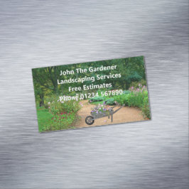 Moderne Green Floral Magnetic Business Card Magnetische Visitenkarte