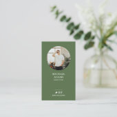 Moderne Green Foto Social Media Business Cards Visitenkarte (Stehend Vorderseite)