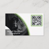 Moderne Green Fotograf Business Card Visitenkarte (Vorderseite)