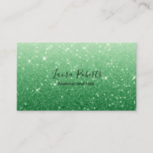 Moderne Green Glitzer Business Card Visitenkarte