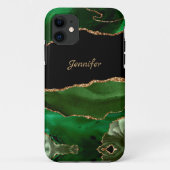 Moderne Green Gold Agate Crystal personalisieren Case-Mate iPhone Hülle (Rückseite)