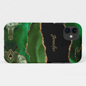 Moderne Green Gold Agate Crystal personalisieren Case-Mate iPhone Hülle (Rückseite (Horizontal))