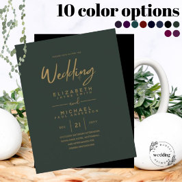 Moderne Green Gold Hochzeit lädt QR CODE ein