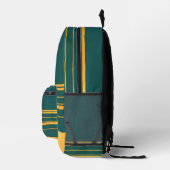 Moderne Green Gold Luxus Linen Texture Collection Bedruckter Rucksack (Rechts)