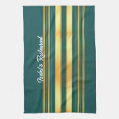 Moderne Green Gold Luxus Linen Texture Collection Geschirrtuch (Vertikal)