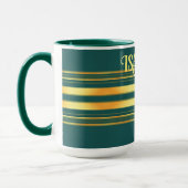 Moderne Green Gold Luxus Linen Texture Collection Tasse (Links)
