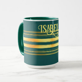 Moderne Green Gold Luxus Linen Texture Collection Tasse