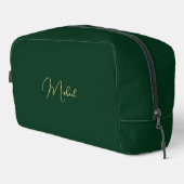 Moderne Green Gold Monogram Mens Womens Gym Travel Waschbeutel (Rechte Ecke)