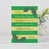 Moderne Green Gold Streifen Feier Einladung (Stehend Vorderseite)