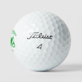 Moderne Green Golf Cart Driver Happy Retirement Golfball (Logo)