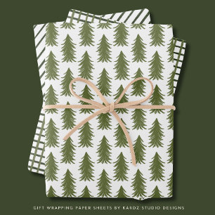 Moderne Green Holiday Wrapping Paper Sheets Geschenkpapier Set