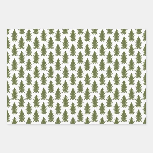Moderne Green Holiday Wrapping Paper Sheets Geschenkpapier Set (Vorderseite)