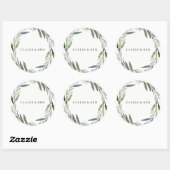 Moderne Green Leaf Wreath Wedding Sticker (Blatt)