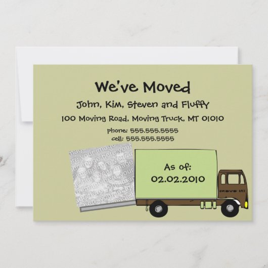 Moderne Green Motion Announcement Foto Cards Ankündigung (Vorderseite)