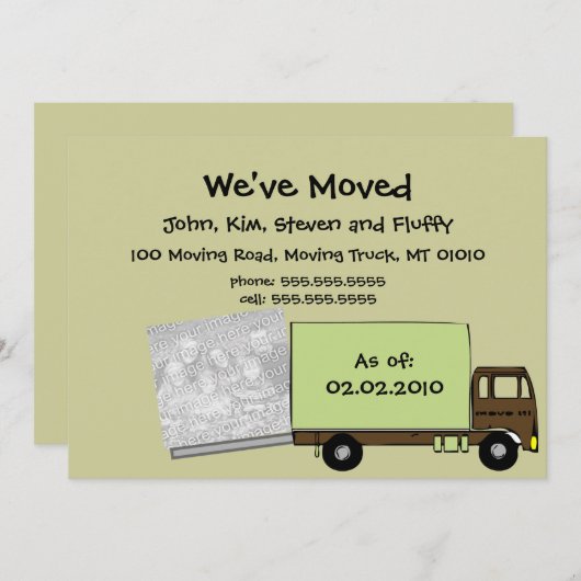 Moderne Green Motion Announcement Foto Cards Ankündigung (Vorne/Hinten)