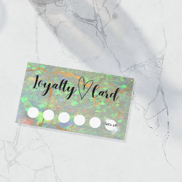 Moderne Green Opal Kundenbindungskarte Visitenkarte