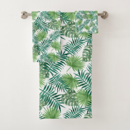 Moderne Green Palm-Blätter Badhandtuch Set