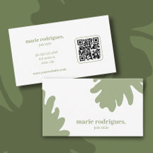 Moderne Green QR Code Business Card