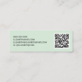 Moderne Green QRCode Business Card Mini Visitenkarte (Rückseite)