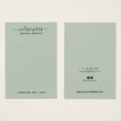 Moderne Green Script Juwelier Earring Display Card (Vorne & Hinten)