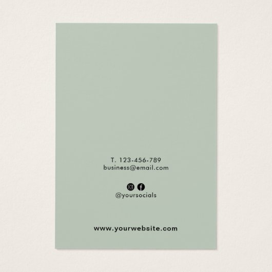 Moderne Green Script Juwelier Earring Display Card (Rückseite)