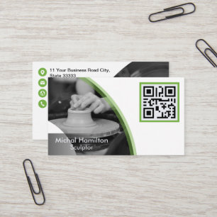 Moderne Green Sculptor Business Card Visitenkarte