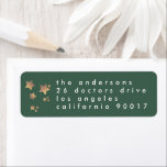 Moderne Green Starry Holiday Rücksendeadresse<br><div class="desc">Zurück-Adresse für den modernen grünen Starrplatz *keine echte Folie</div>