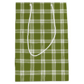 Moderne Green Tartan Karierte Geschenktasche Mittlere Geschenktüte (Vorderseite)