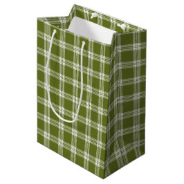 Moderne Green Tartan Karierte Geschenktasche Mittlere Geschenktüte