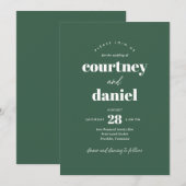 Moderne Green Trendy Mix Match Wedding Einladung (Vorne/Hinten)