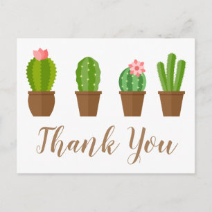 Moderne Green und Pink Cacti Illustration Vielen D Postkarte